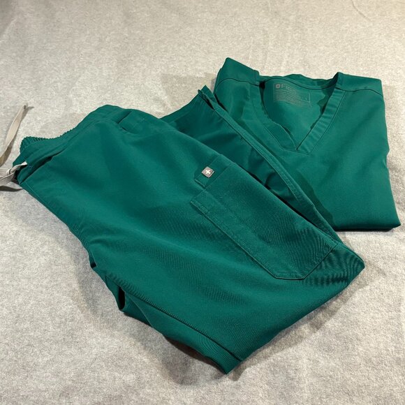 Figs Pants & Jumpsuits Figs Emerald Green Scrub Set Casma 3 Pocket